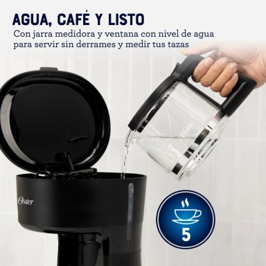 CAFETERA OSTER 5 TZS CON FILTRO REUTILIZABLE NEGRA BVSTDCS51B OSTER - 8