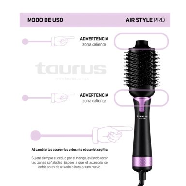 CEPILLO MODELADOR TAURUS AIR STYLE PRO 1200W - 9
