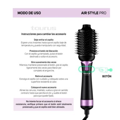 CEPILLO MODELADOR TAURUS AIR STYLE PRO 1200W - 10