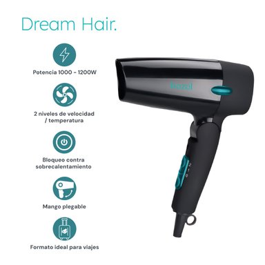 SECADORA DE CABELLO BEZEL PLEGABLE 1200W - 4