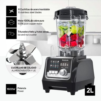 COMBO TAURUS LICUADORA ELITE 1600W + FREIDORA DE AIRE 2.6L BLACK FRYER II - 12