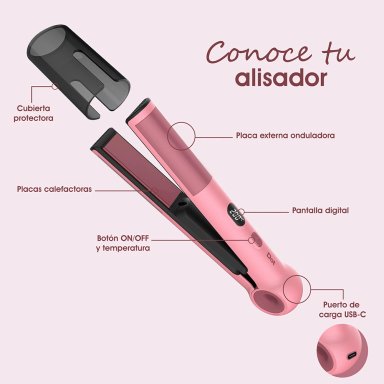 ALISADOR DE CABELLO INALÁMBRICA DOT 2 EN 1 - 6