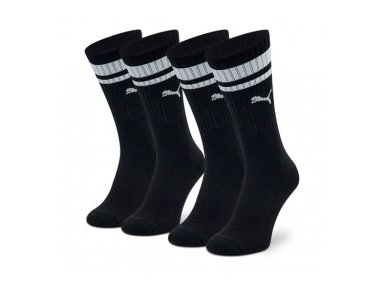 MEDIAS DEPORTIVAS UNISEX PUMA CREW HERITAGE STRIPE ALGODÓN NEGRO - 2 PACK