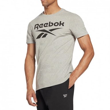 POLO DEPORTIVO HOMBRE REEBOK IDENTITY STACKED LOGO T-SHIRT 100071173 GRIS
