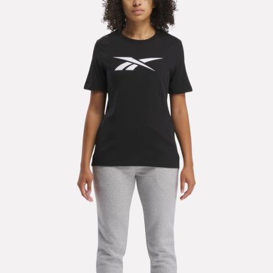 POLO DEPORTIVO MUJER REEBOK VECTOR GRAPHIC TEE 100073066 ALGODÓN NEGRO