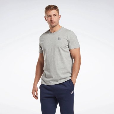 POLO DEPORTIVO HOMBRE REEBOK IDENTITY SMALL LOGO TEE 100064838 ALGODÓN GRIS