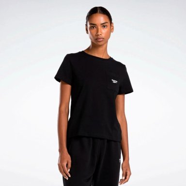 POLO DEPORTIVO MUJER REEBOK IDENTITY SMALL LOGO TEE ALGODÓN NEGRO