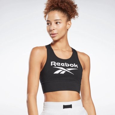 TOP DEPORTIVO MUJER REEBOK IDENTITY BIG LOGO COTTON LETTE ALGODÓN NEGRO