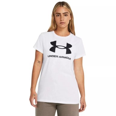 POLO DEPORTIVO MUJER UNDER ARMOUR 1356305-111 MANGA CORTA SPORTSTYL ALGODÓN BLANCO