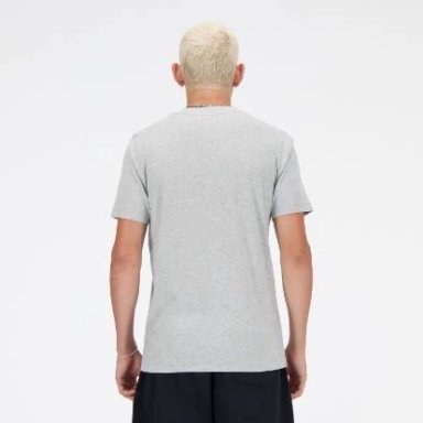 POLO DEPORTIVO HOMBRE NEW BALANCE MT41502AG MANGA CORTA SPORT ESSENTIALS LOGO GRIS - 2