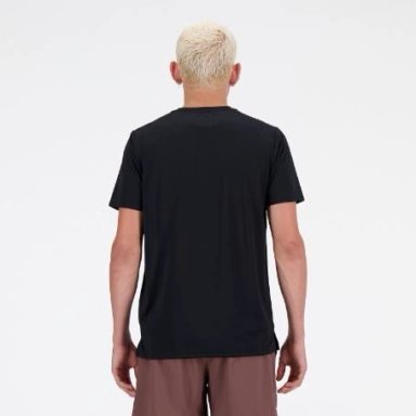 POLO DEPORTIVO HOMBRE NEW BALANCE MT41222BK MANGA CORTA TEES SPORT ESSENTIALS NEGRO - 2