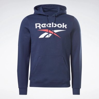 POLERA HOMBRE REEBOK 100050291 IDENTITY BIG LOGO FLEECE HOODIE ALGODÓN AZUL - 5
