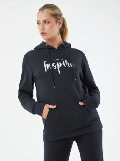 POLERÓN MUJER REVUP CANGURO NEGRO