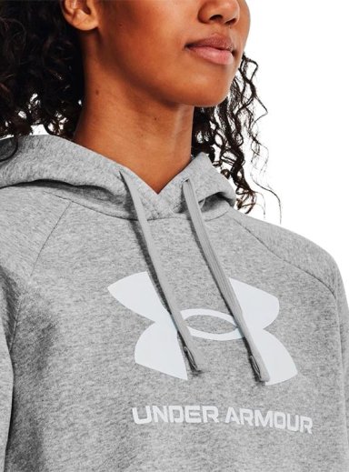 POLERA MUJER UNDER ARMOUR RIVAL FLEECE ALGODÓN GRIS - 3