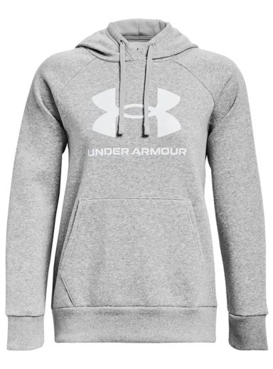 POLERA MUJER UNDER ARMOUR RIVAL FLEECE ALGODÓN GRIS - 4