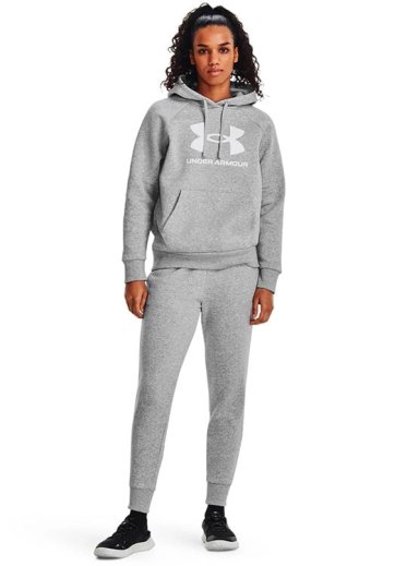 POLERA MUJER UNDER ARMOUR RIVAL FLEECE ALGODÓN GRIS - 6