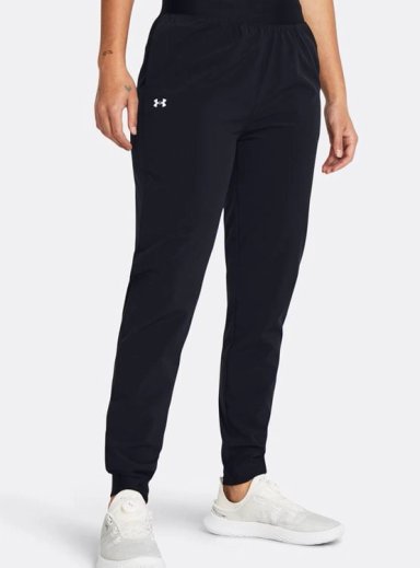 PANTALÓN DE BUZO MUJER UNDER ARMOUR HIGH RISE WOVEN NEGRO - 2
