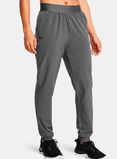 PANTALÓN DE BUZO CROSSFIT MUJER UNDER ARMOUR HIGH RISE WOVEN GRIS