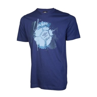 POLO FÚTBOL HOMBRE UMBRO BÁSICO ESTAMPADO DR24007-2QX ALGODÓN AZUL