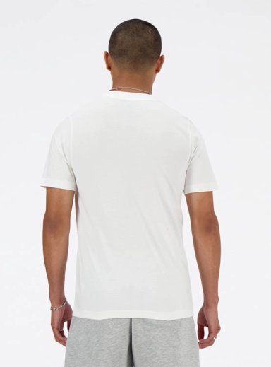 POLO HOMBRE NEW BALANCE SPORT ESSENTIALS LOGO MT41502WT ALGODÓN BLANCO - 3