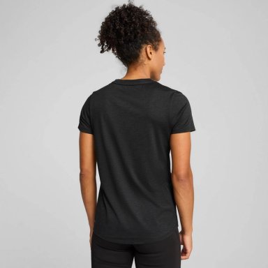 POLO DEPORTIVO MUJER PUMA MANGA CORTA TAD ESSENTIAL HEATHER TEE 525891 01 NEGRO - 2