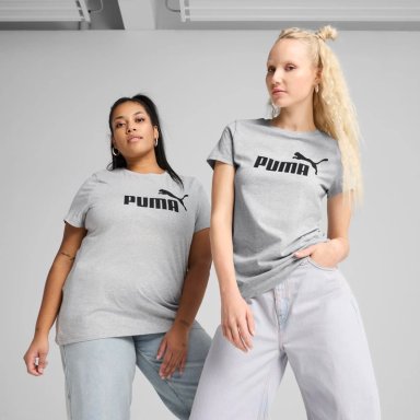 POLO DEPORTIVO MUJER PUMA MANGA CORTA ESSENTIALS N°1 LOGO TEE 682370 04 ALGODÓN GRIS