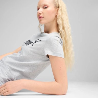 POLO DEPORTIVO MUJER PUMA MANGA CORTA ESSENTIALS N°1 LOGO TEE 682370 04 ALGODÓN GRIS - 2