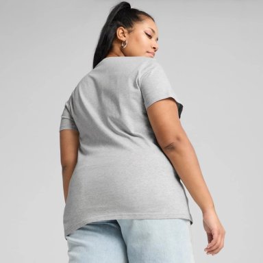 POLO DEPORTIVO MUJER PUMA MANGA CORTA ESSENTIALS N°1 LOGO TEE 682370 04 ALGODÓN GRIS - 3