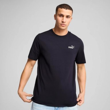 POLO DEPORTIVO HOMBRE PUMA MANGA CORTA ESSENTIALS SMALL N1 LOGO TEE ALGODÓN AZUL
