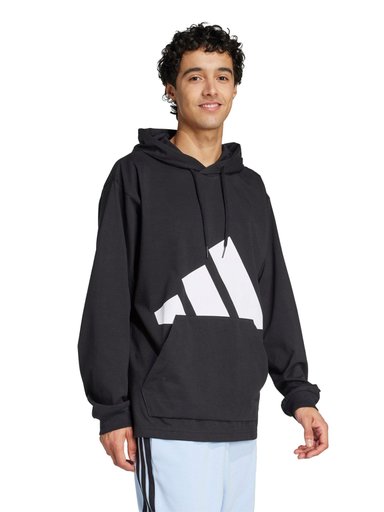 POLERA  HOMBRE ADIDAS TRAINING ESSENTIALS BIG LOGO SINGLE JERSEY HOODIE ALGODÓN NEGRO - 4