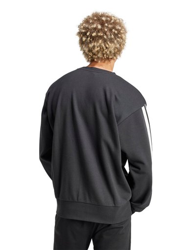POLERA  HOMBRE ADIDAS TRAINING ESSENTIALS THREE STRIPES FRENCH TERRY SWEATSHIRT ALGODÓN NEGRO - 2