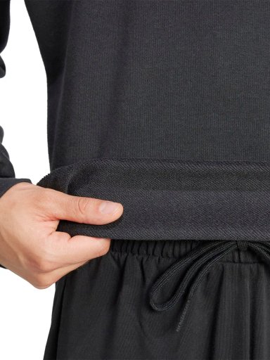POLERA  HOMBRE ADIDAS TRAINING ESSENTIALS THREE STRIPES FRENCH TERRY SWEATSHIRT ALGODÓN NEGRO - 3