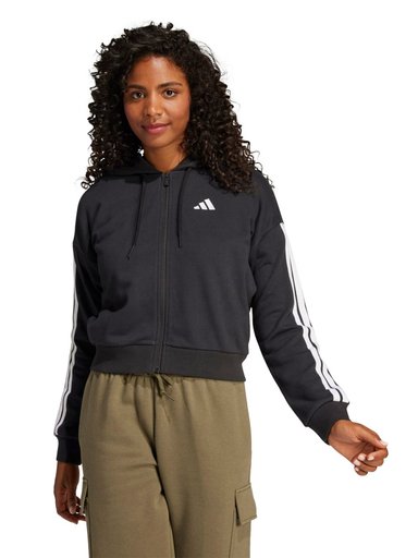 CASACA TRAINING MUJER ADIDAS ESSENTIALS 3-RAYAS NEGRO