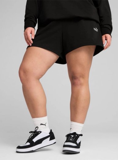 SHORT MUJER PUMA ESS SMALL NO. 1 LOGO 4'' 682438 01 ALGODÓN NEGRO - 2
