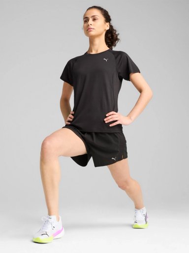 POLO MUJER PUMA W RUN VELOCITY TEE (POLY) NEGRO - 3