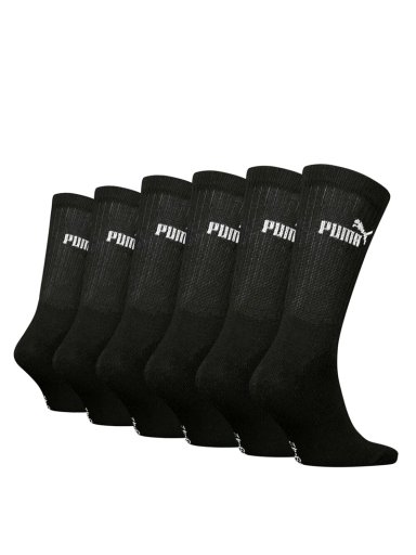 MEDIAS UNISEX PUMA ELEMENTS CREW SOCK 6P NEGRO - 6 PACK