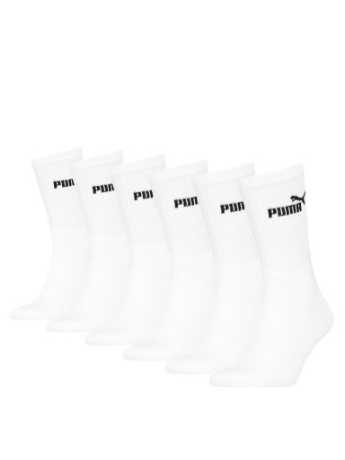 MEDIAS UNISEX PUMA ELEMENTS CREW SOCK 6P BLANCO - 6 PACK