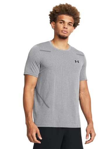 POLO MANGA CORTA HOMBRE UNDER ARMOUR SEAMLESS GRID 1376921-011 GRIS