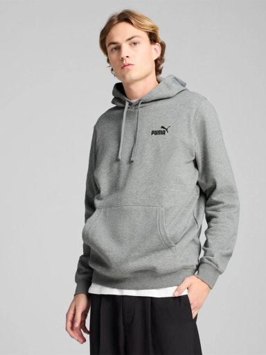 POLERÓN HOMBRE PUMA HOODIE ESSENTIALS NO.1 LOGO GRIS