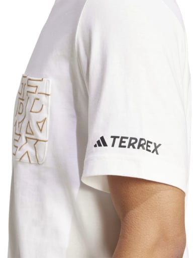 POLO TREKKING Y MONTAÑISMO HOMBRE ADIDAS SENDERISMO TERREX AOP ALGODÓN BLANCO - 5
