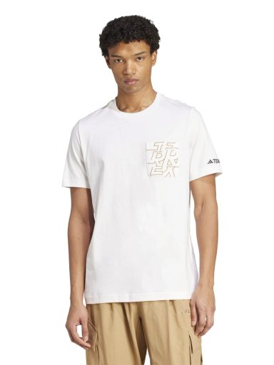 POLO TREKKING Y MONTAÑISMO HOMBRE ADIDAS SENDERISMO TERREX AOP ALGODÓN BLANCO