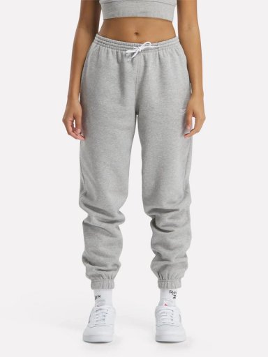 PANTALÓN BUZO MUJER REEBOK IDENTITY SMALL LOGO FLEECE JOGGER ALGODÓN GRIS