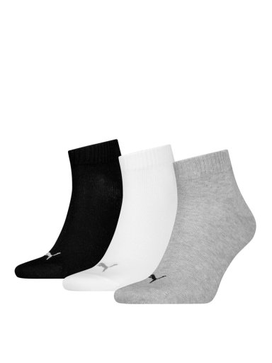 MEDIAS PUMA UNISEX QUARTER PLAIN GRIS - 3 PACK