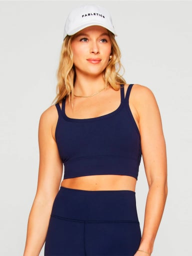 TOP DEPORTIVO MUJER FABLETICS AZUL LONGLINE - 1