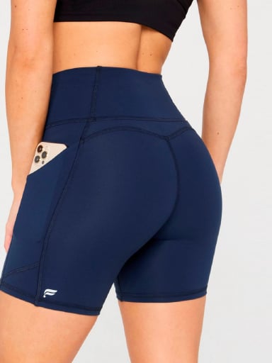 SHORT MUJER FABLETICS AZUL OASIS HIGH-WAISTED - 2