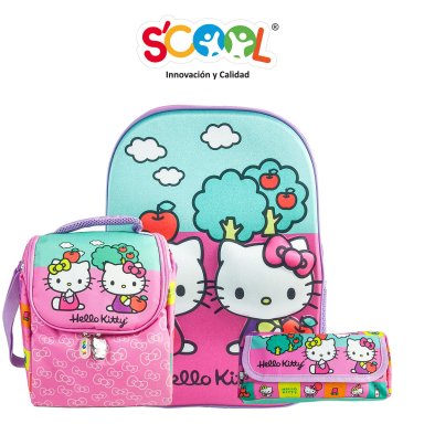 SET ESCOLAR MOCHILA HELLO KITTY OFIC 2BOL 3D 805419 - 2