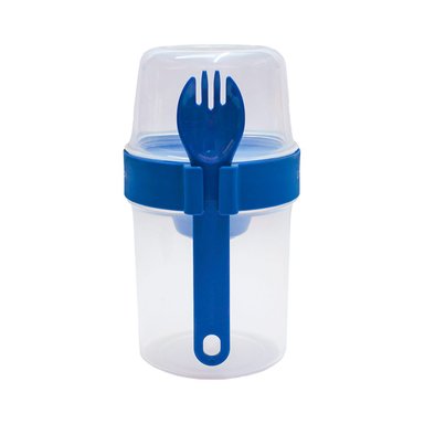 TAPER YOGURT TO GO LOCK & LOCK 560 ML + 310 ML + TENEDOR AZUL - 2