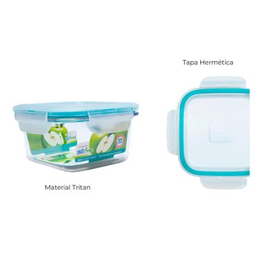 TAPER TRITÁN TABLETOP CUADRADO LOCK & LOCK 380 ML - 6