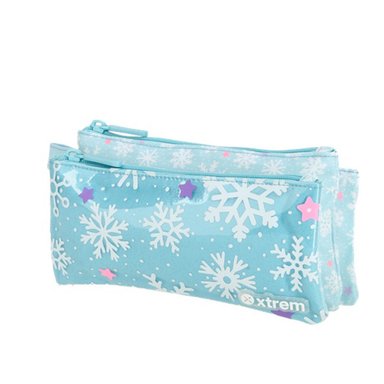 CARTUCHERA ESCOLAR XTREM TRINITY 6XT LIGHT BLUE SNOW