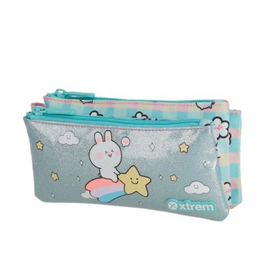 CARTUCHERA ESCOLAR XTREM TRINITY 6XT MULTICOLOR RABBI